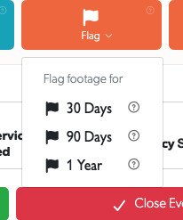 Flag footage retention dropdown