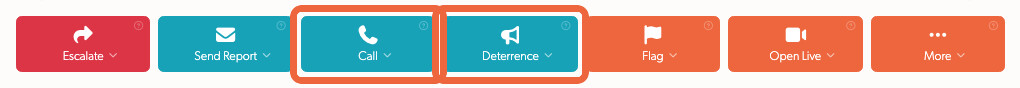 The action toolbar an operator uses to respond to a live event