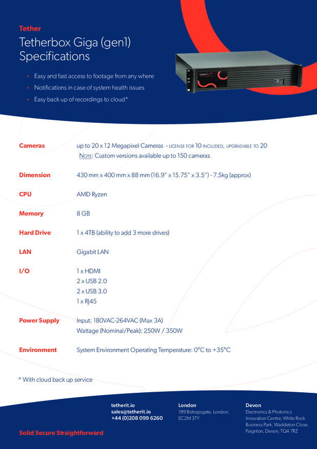 TetherBox Giga Datasheet