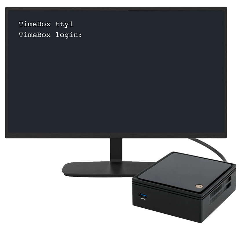 TetherBox connected to a monitor for local console access