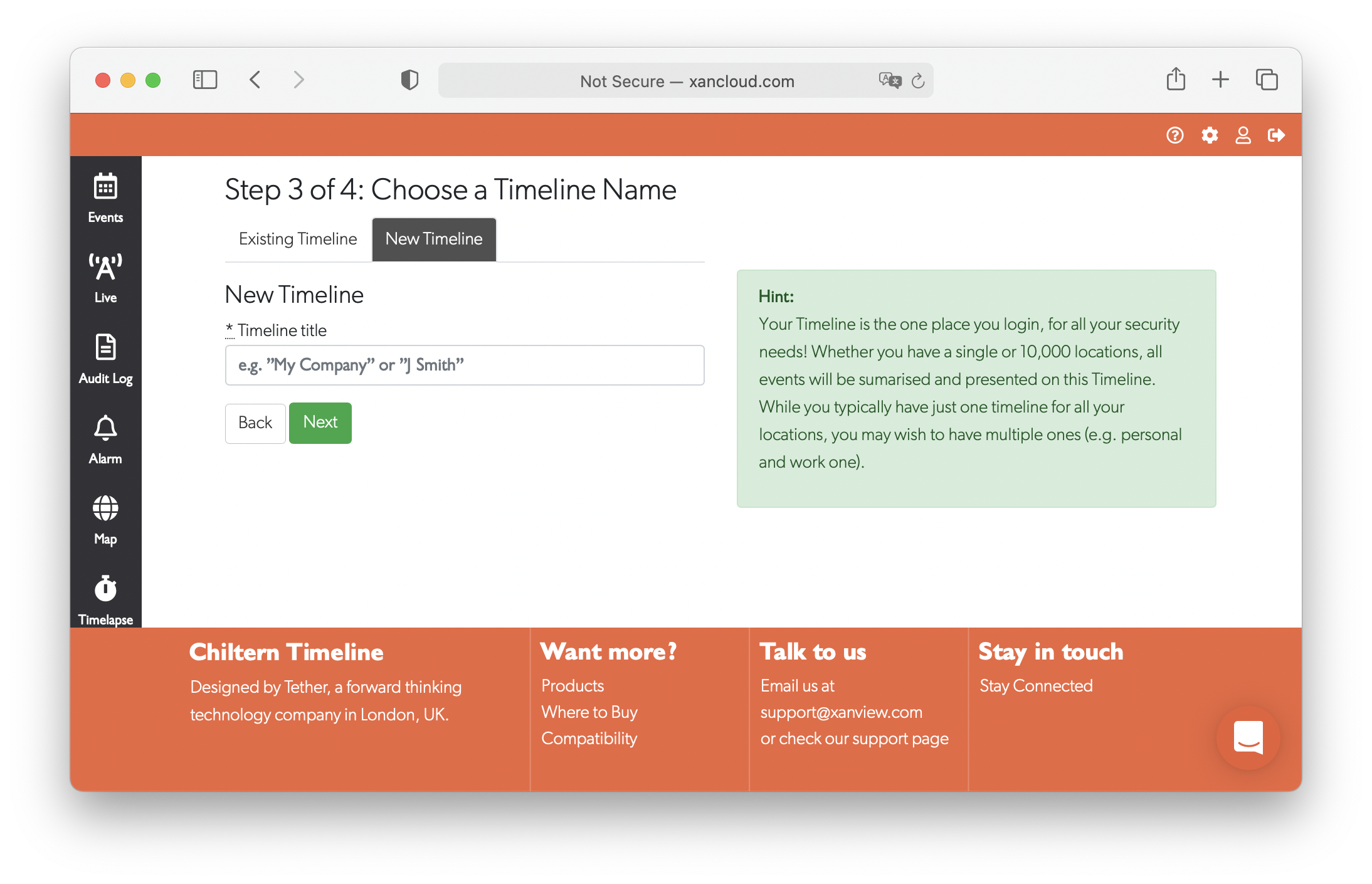 Step 3: Choose a Timeline Name